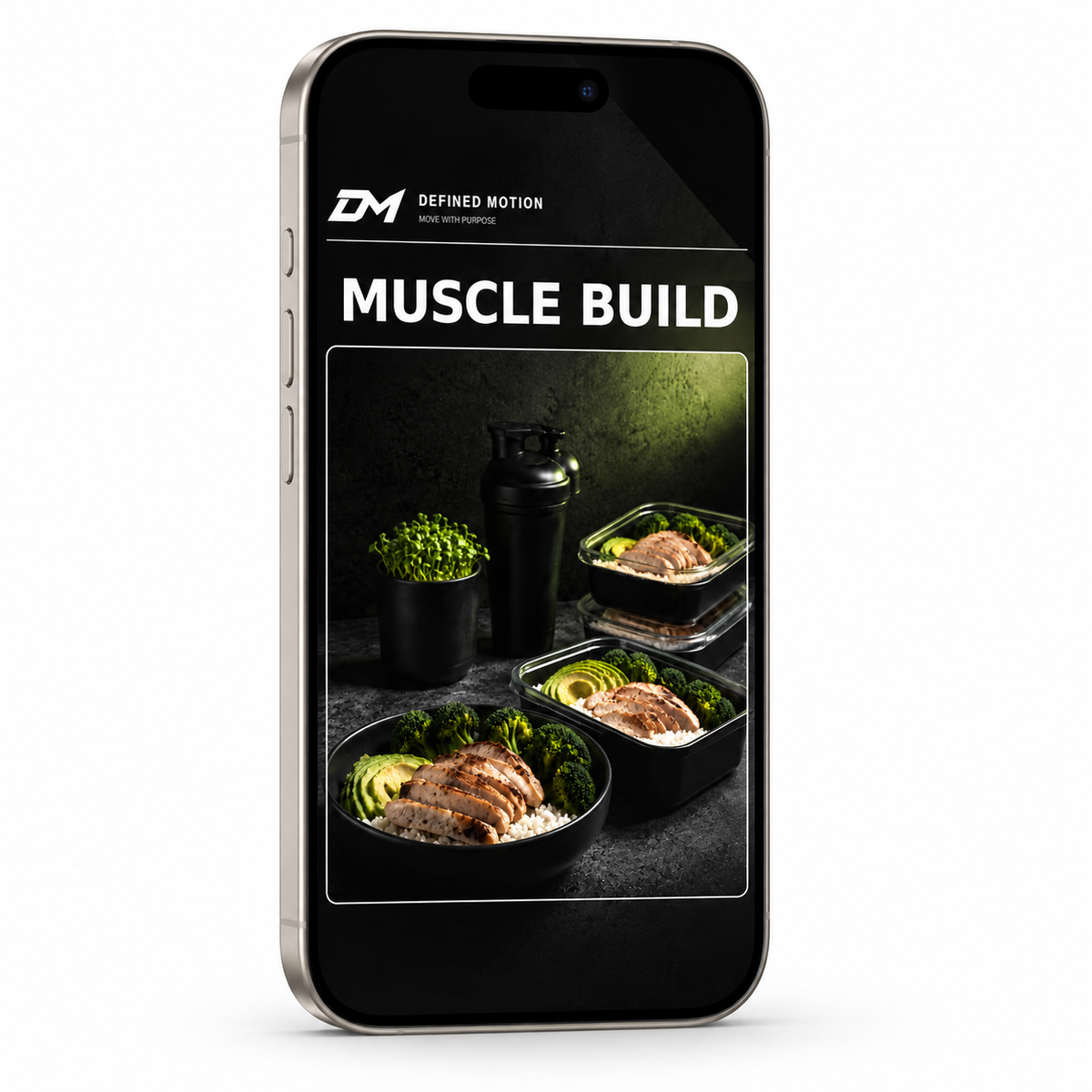 DEFINED MOTION – Muscle Build Ernährungsplan für Muskelaufbau